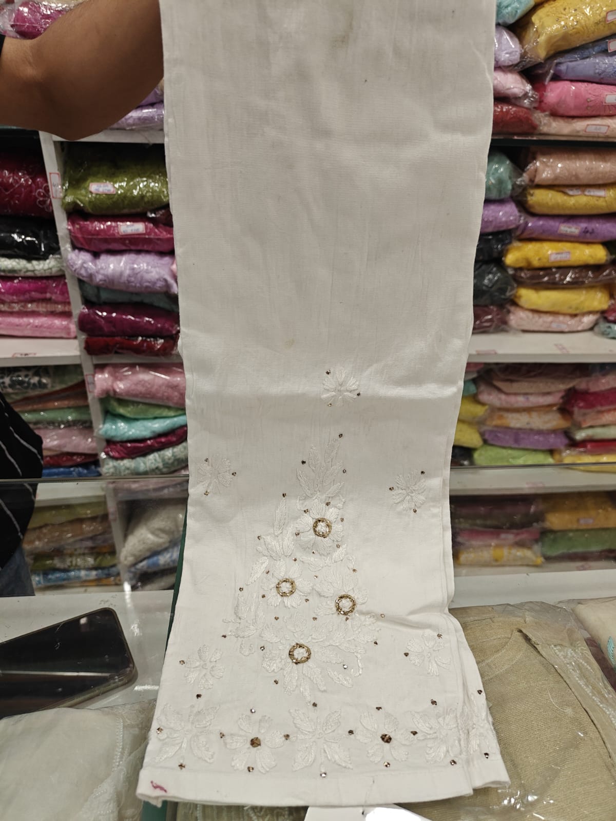Lucknowi Cotton Mukaish Pant