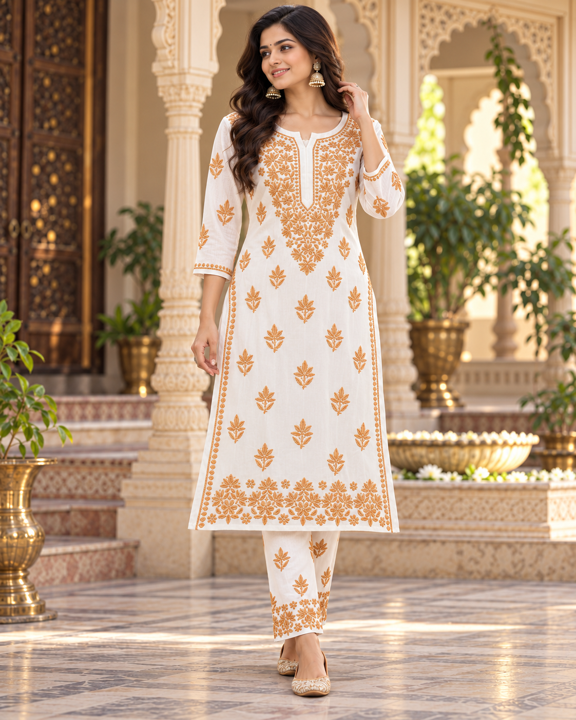 Rayon Colour Thread Kurti Plazzo Sets