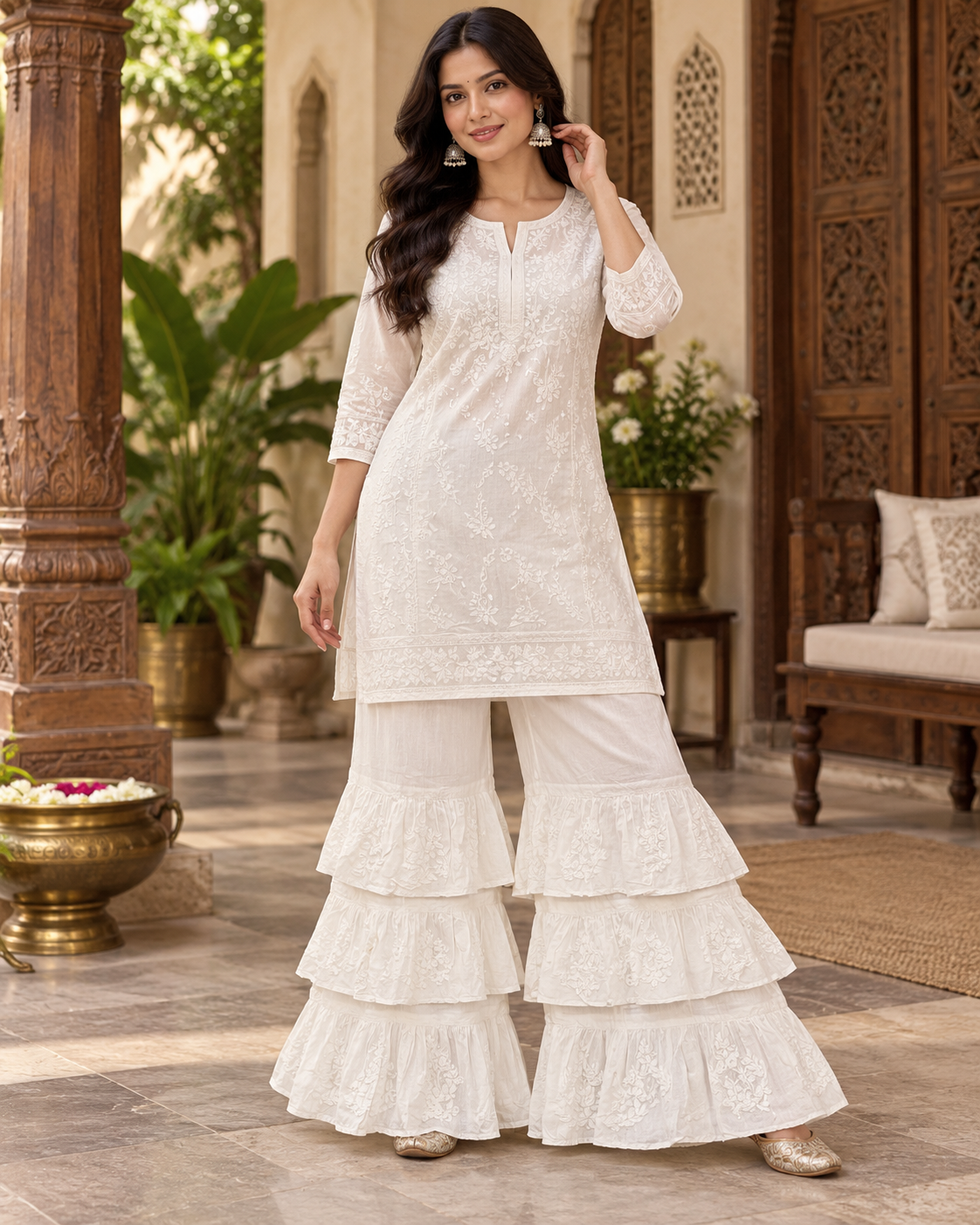 CHIKANKARI PALAZZO & PANTS
