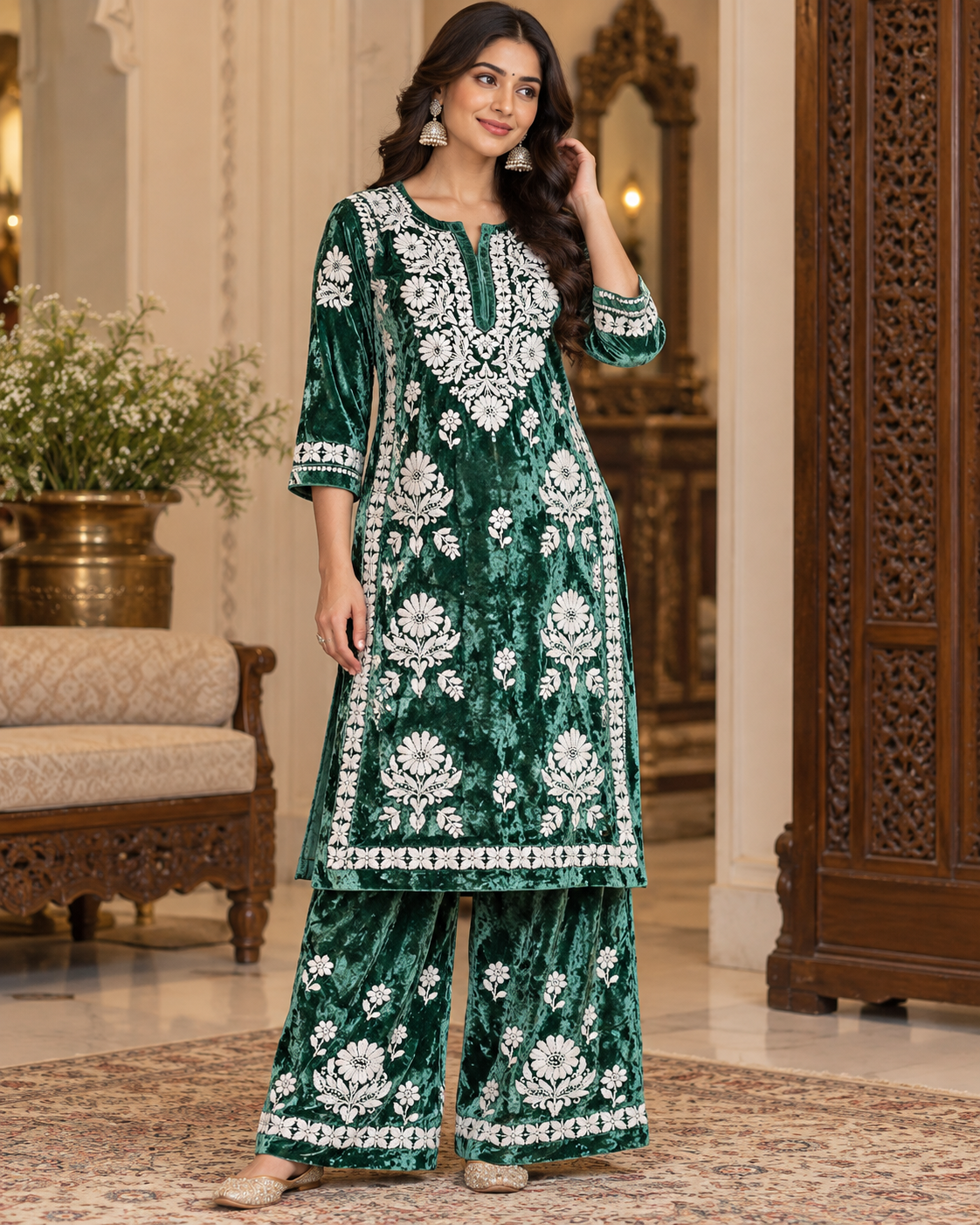 LUCKNOWI KURTI PANT / PLAZZO SETS
