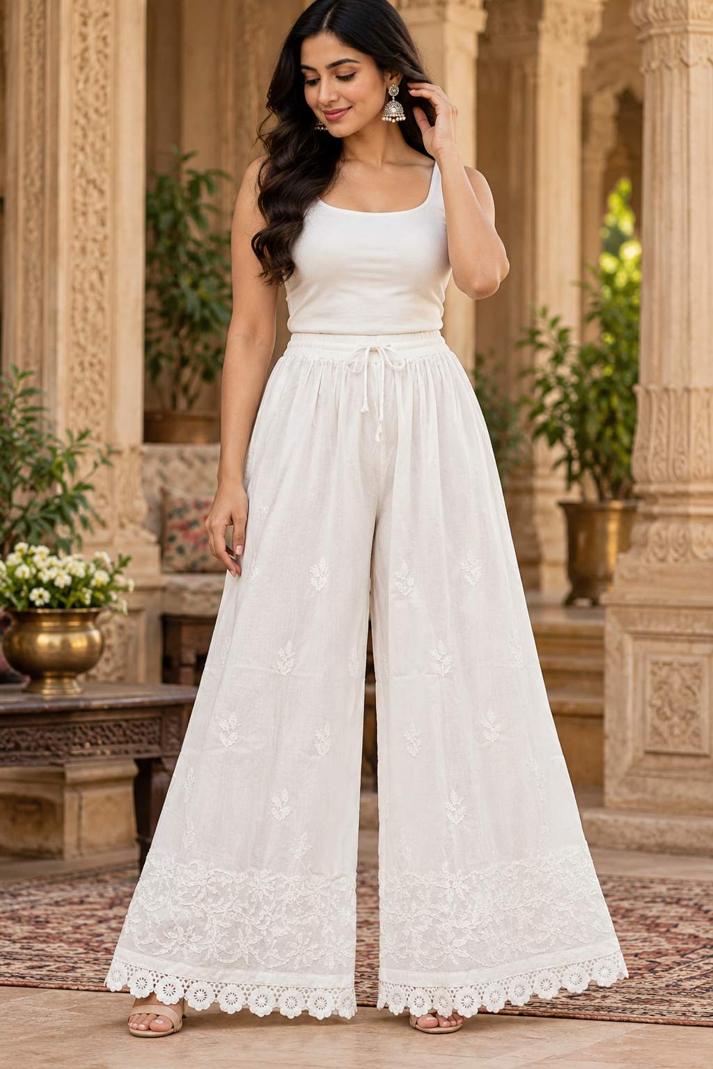 Cotton Half Jaal Plazzo