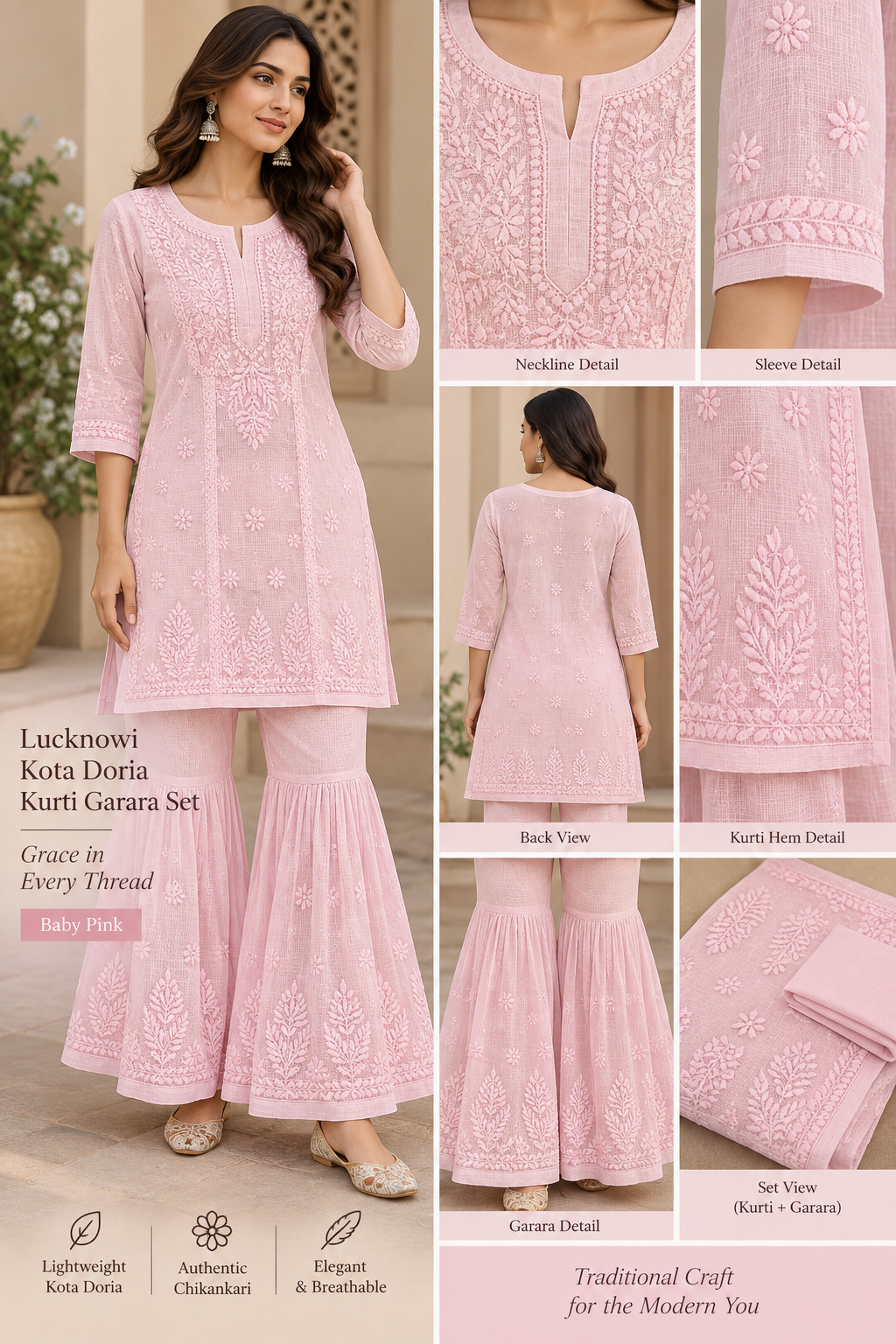 Lucknowi Kota Garara Set