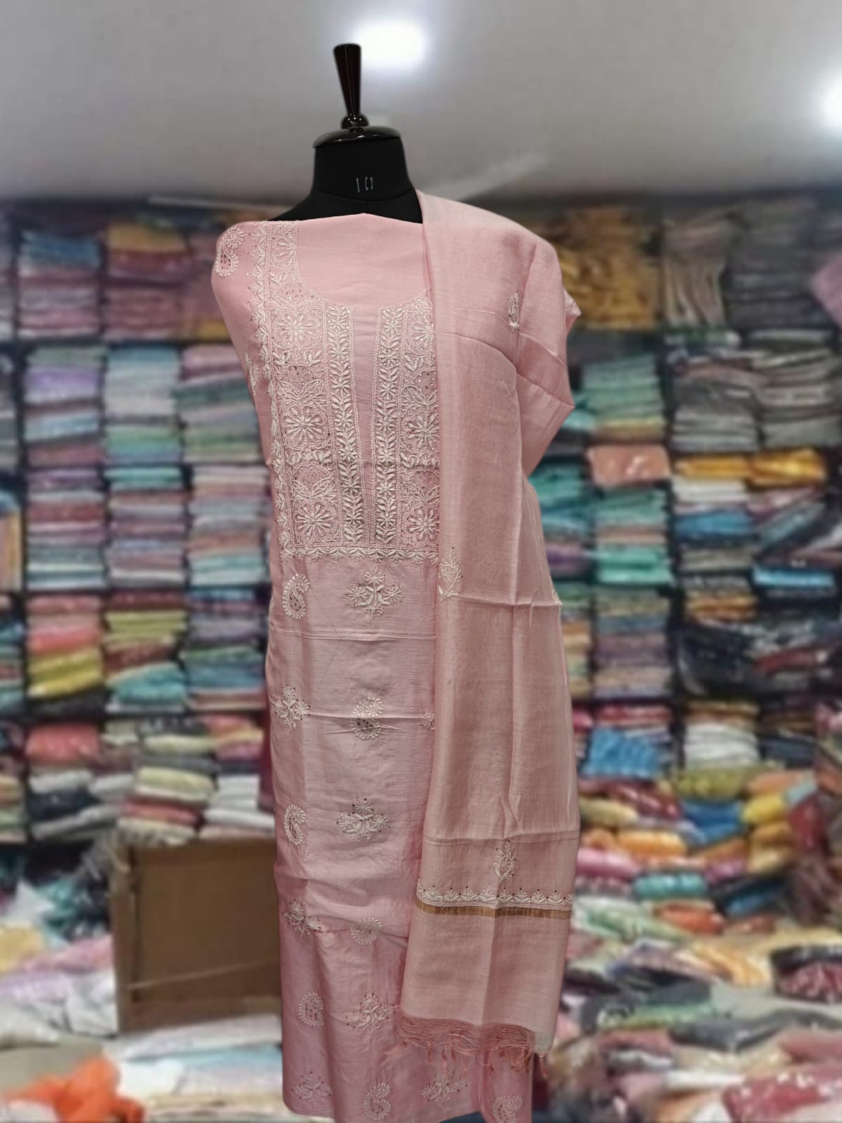 Pure Chanderi Mukaish Work Suit Sets