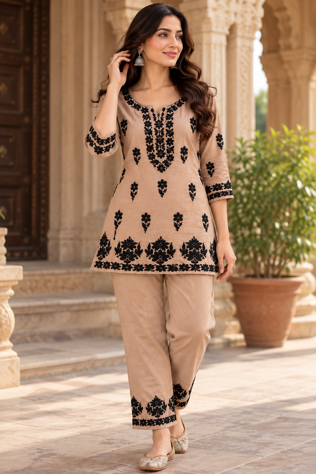 Lucknowi Chikankari Crepe Cord Sets