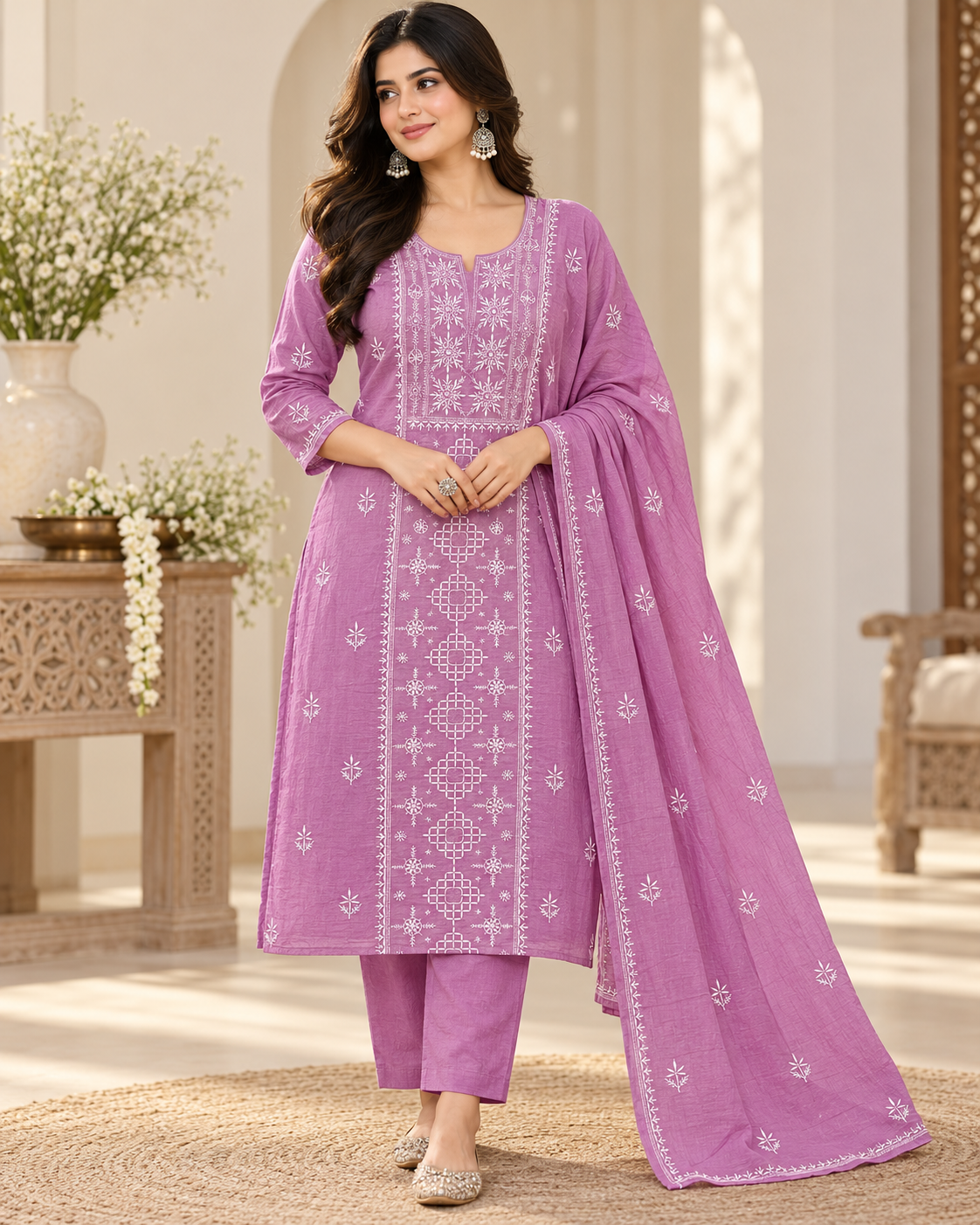 Pure Tussar Silk Unstitched Kurti Duppatta Sets (2Pcs)