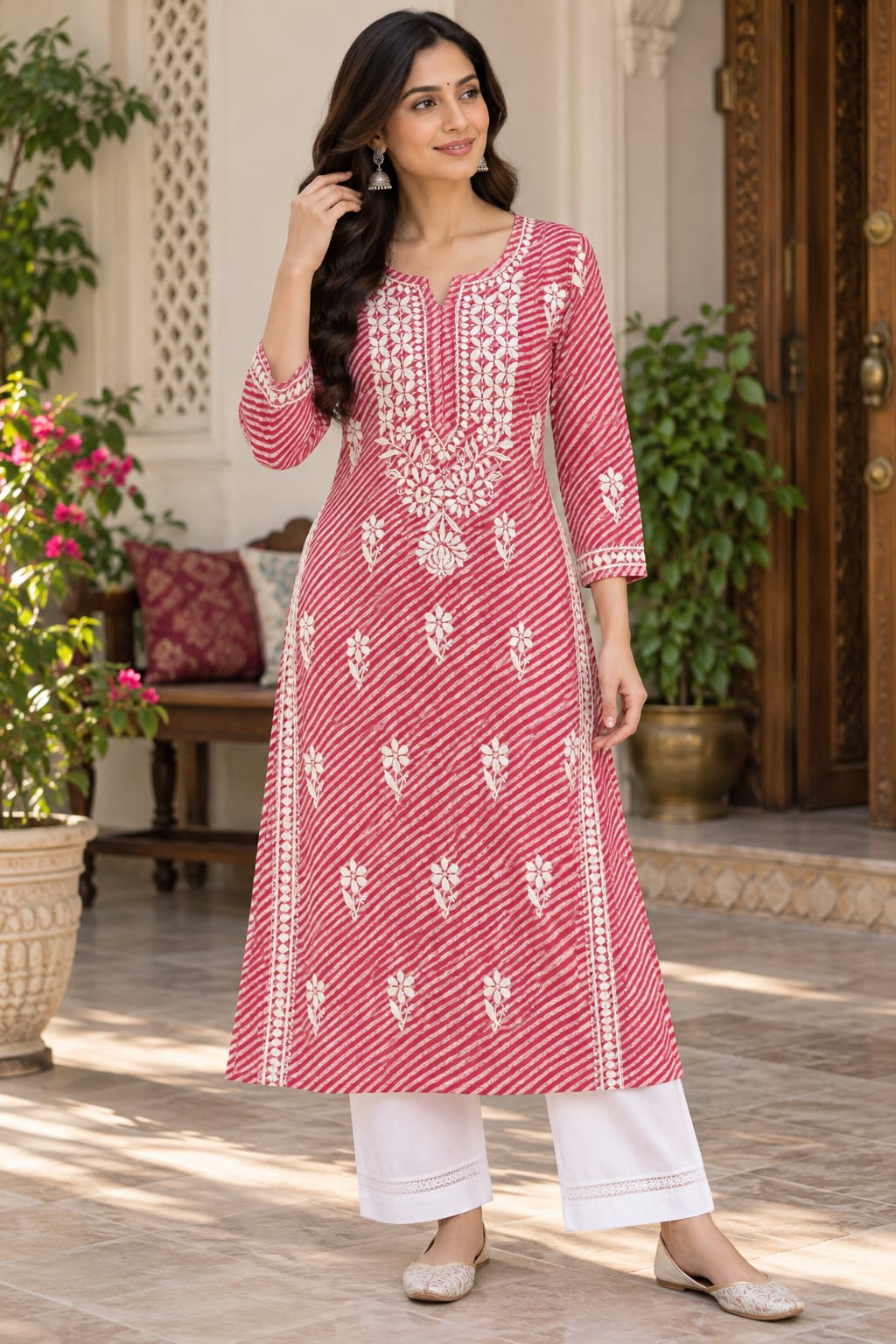 Mul Printed Leheriya Kurti