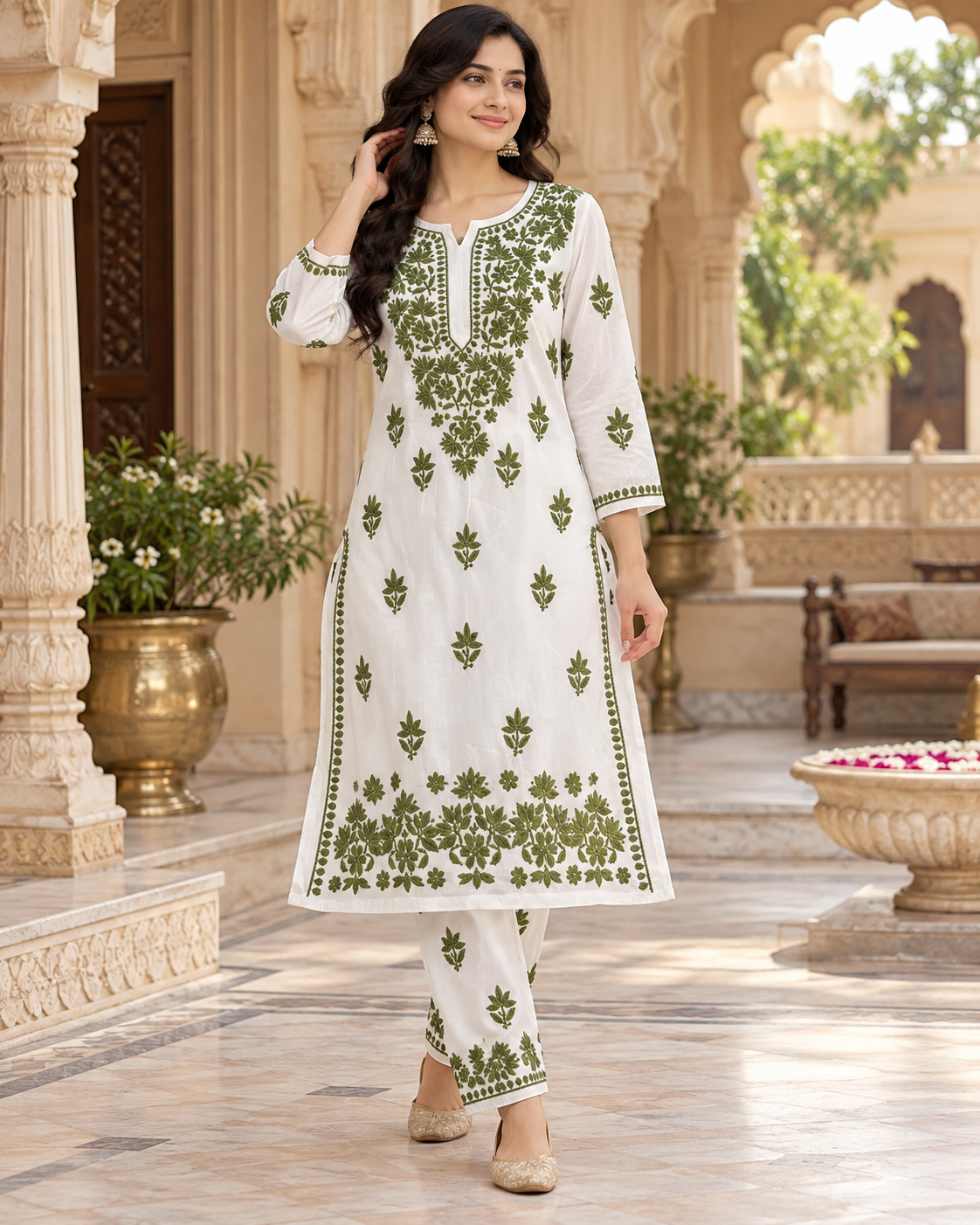 Rayon Colour Thread Kurti Plazzo Sets