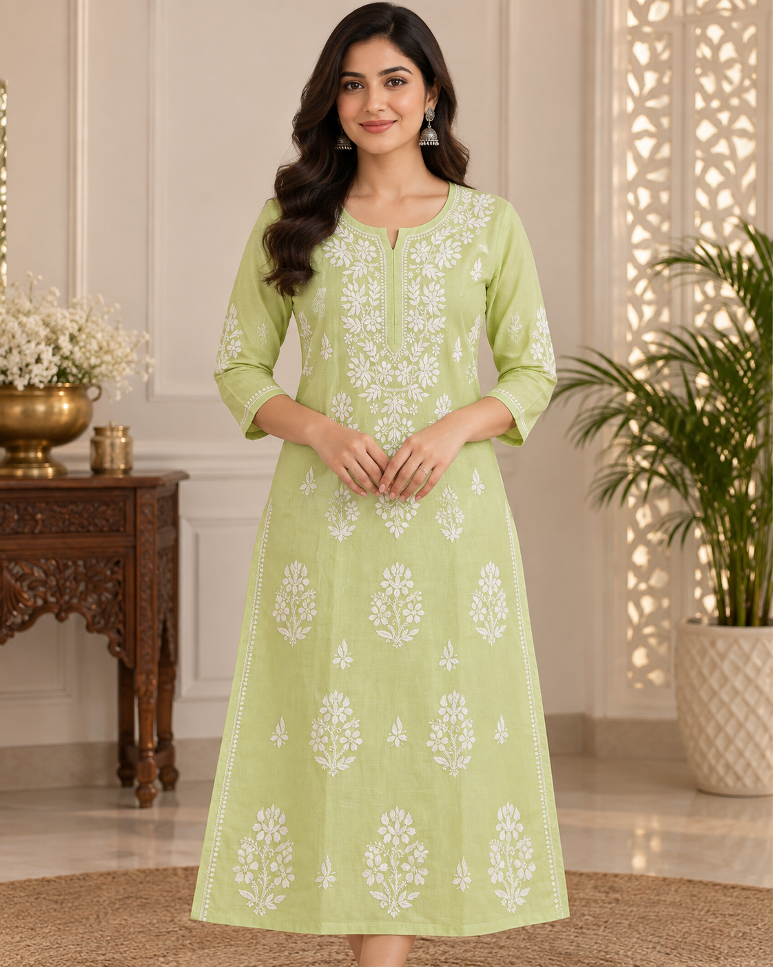 Lucknowi Mul Cotton Kurties