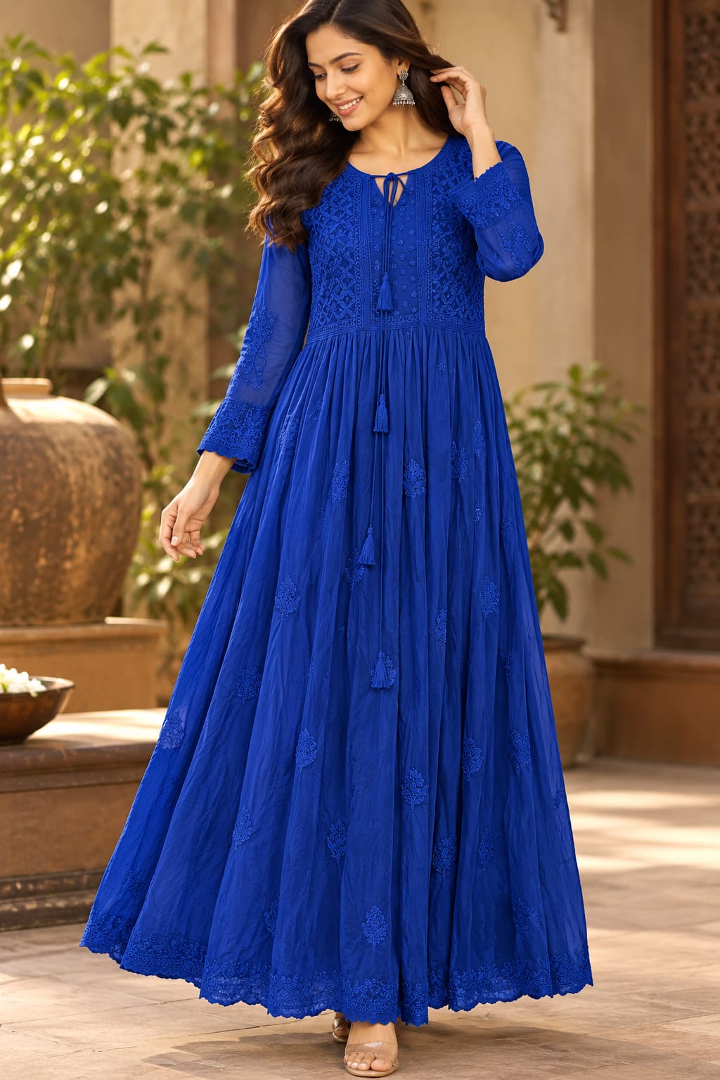 Viscose Georgette Party Wear Long Gawn