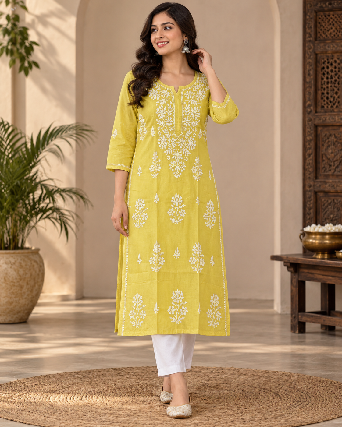 Lucknowi Mul Cotton Kurties