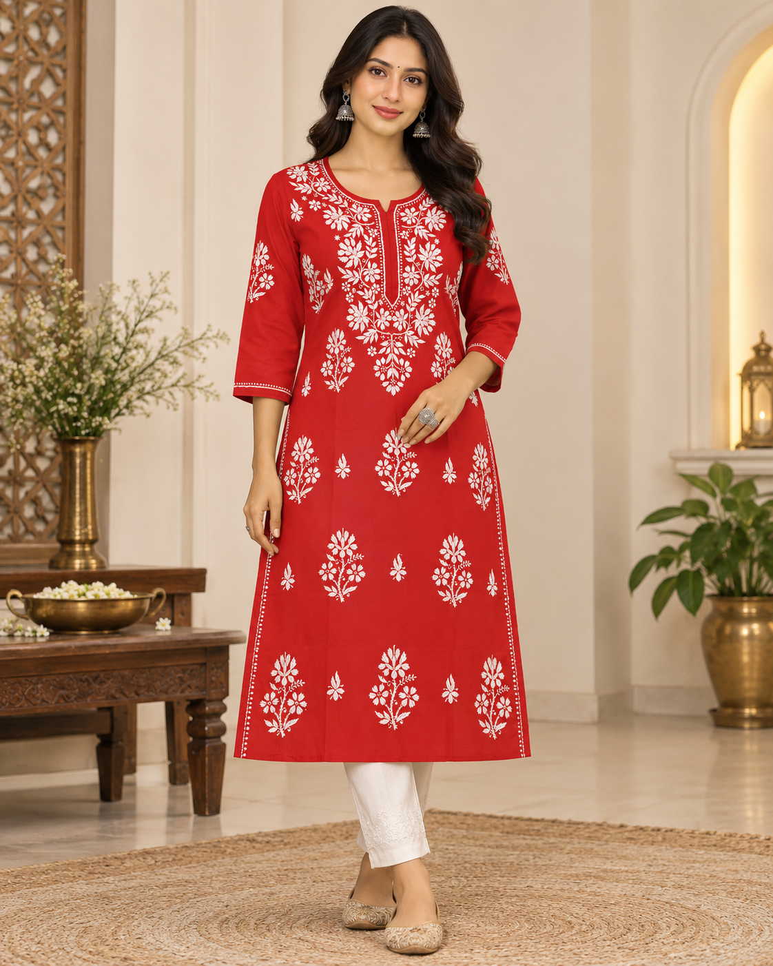 Lucknowi Mul Cotton Kurties
