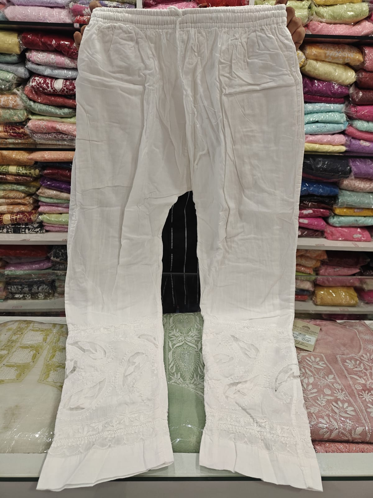 Mul Cotton Net Applique Pant