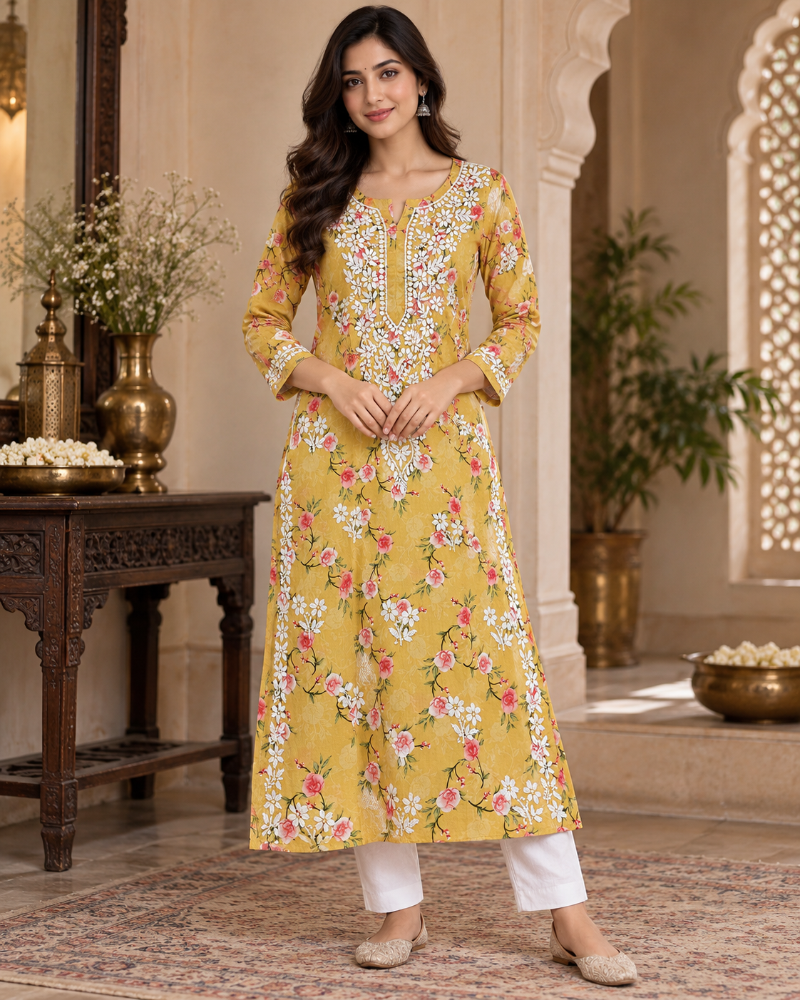Mul Mul Cotton Printed Kurties
