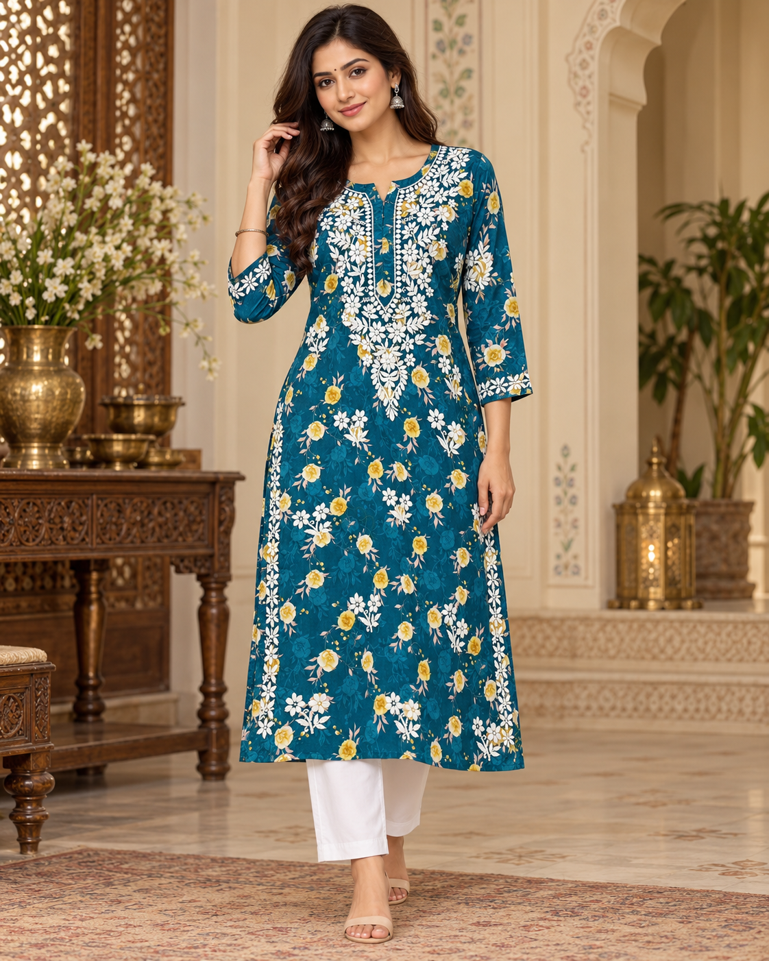 Mul Mul Cotton Printed Kurties