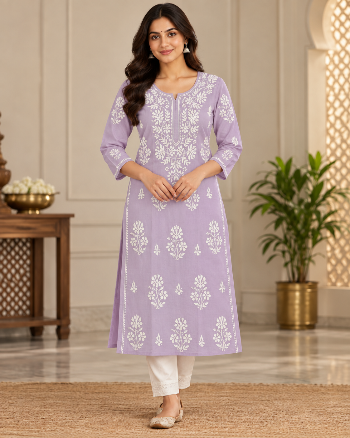 Lucknowi Mul Cotton Kurties