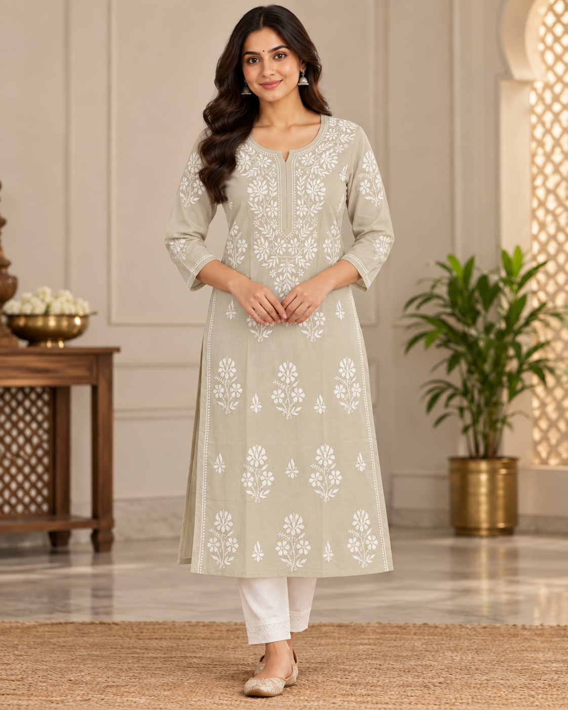 Lucknowi Mul Cotton Kurties