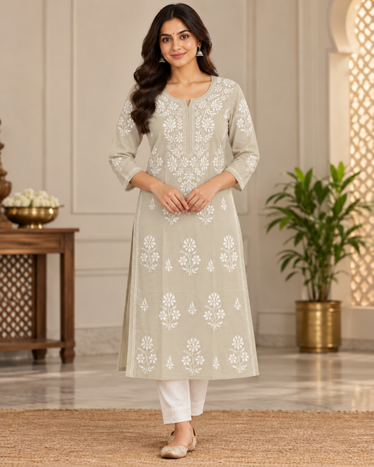 Lucknowi Mul Cotton Kurties