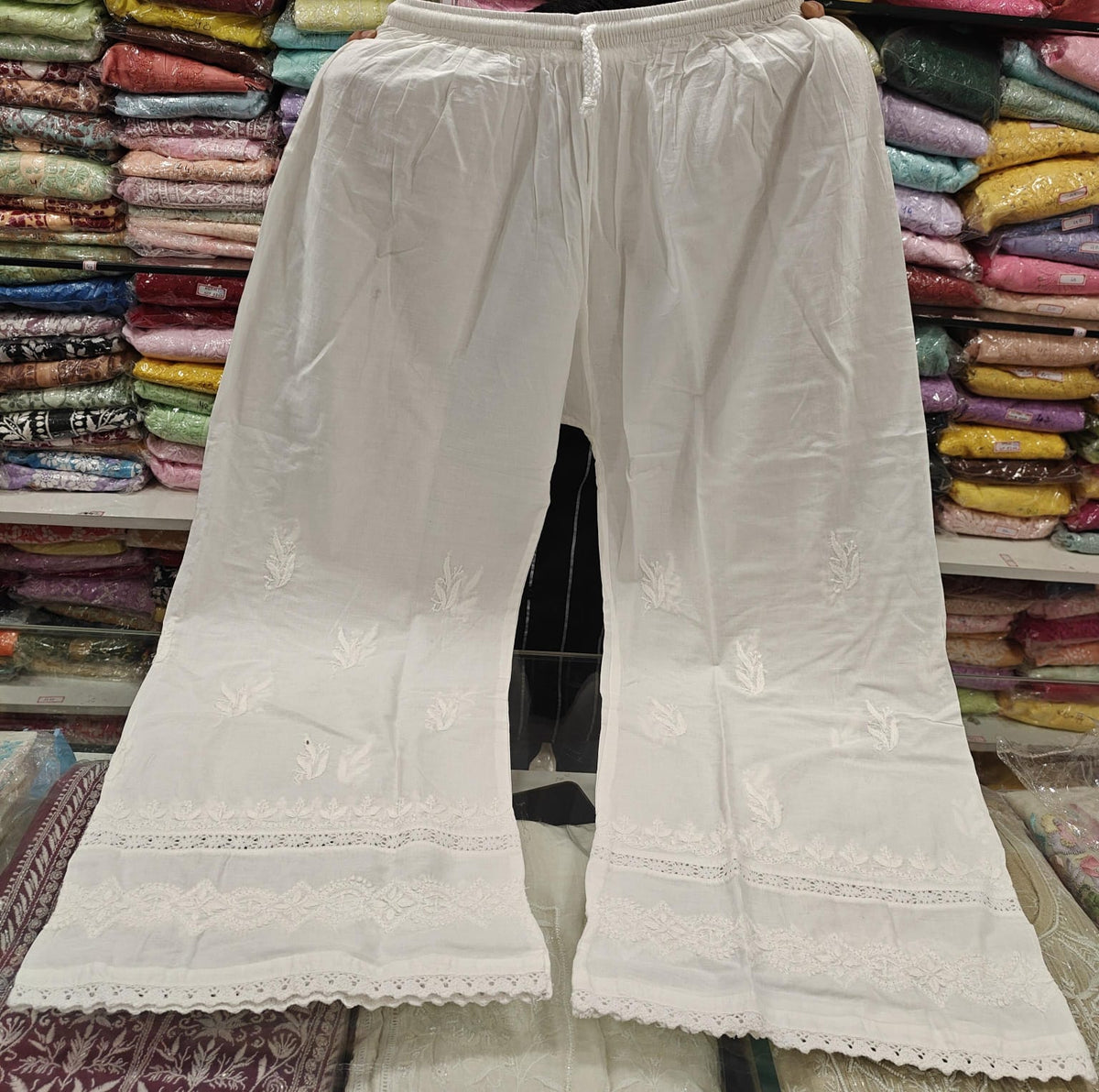 Cotton Double Lace Straight Plazzo Croscia Border
