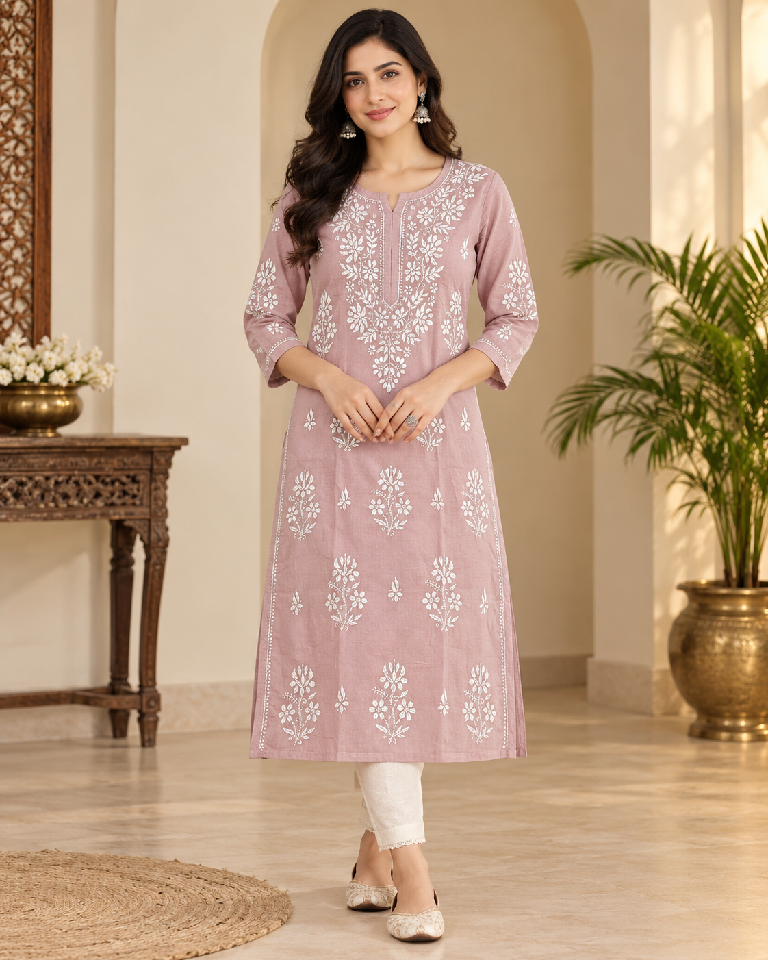 Lucknowi Mul Cotton Kurties