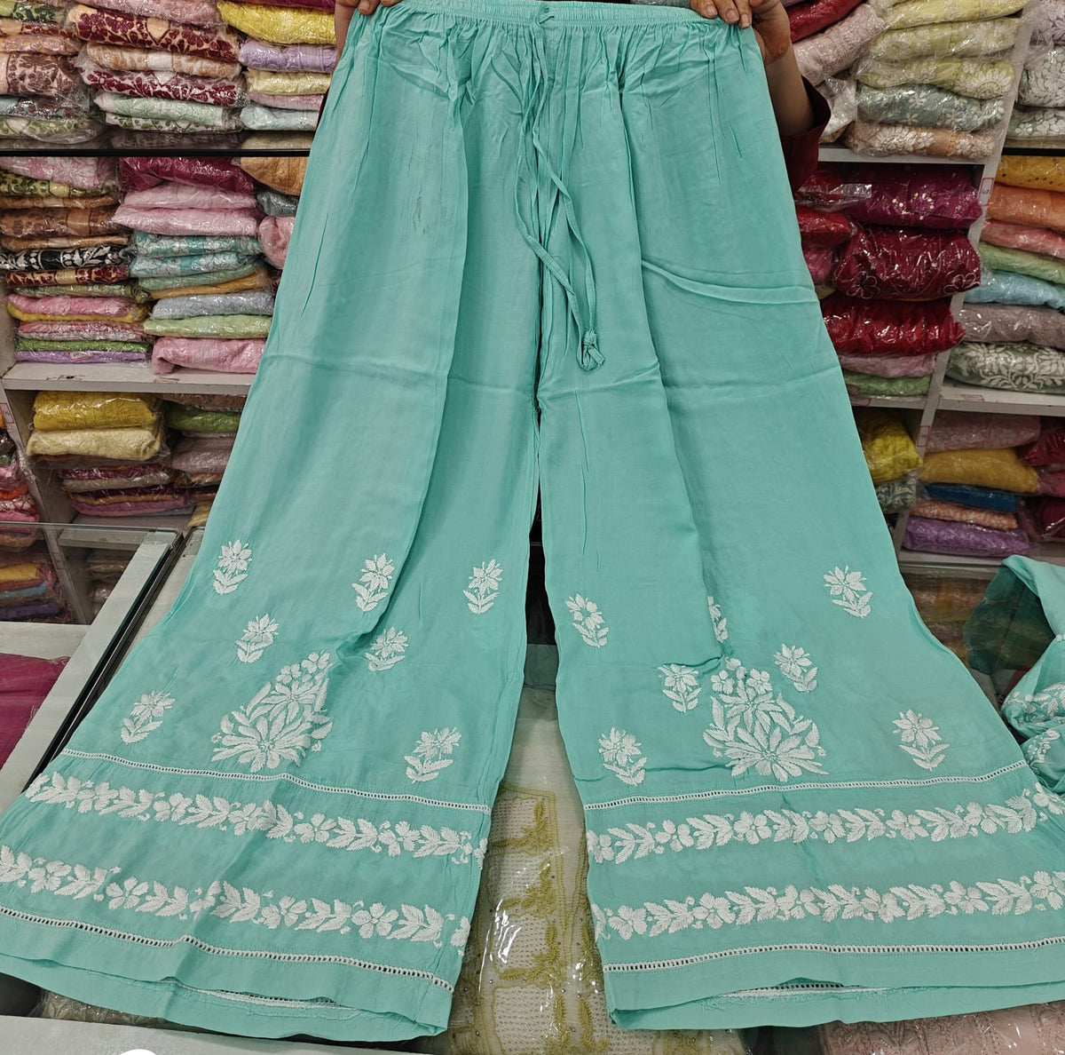 Modal Pakistani Style Panel Work Kurti Plazzo Sets