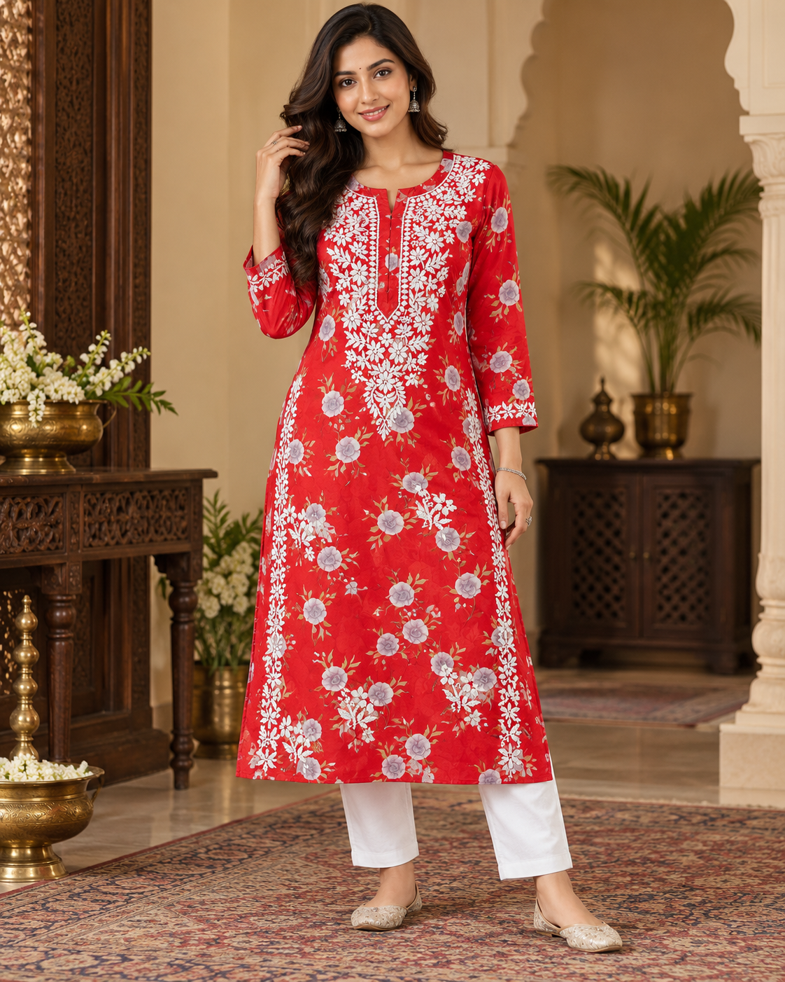 Mul Mul Cotton Printed Kurties