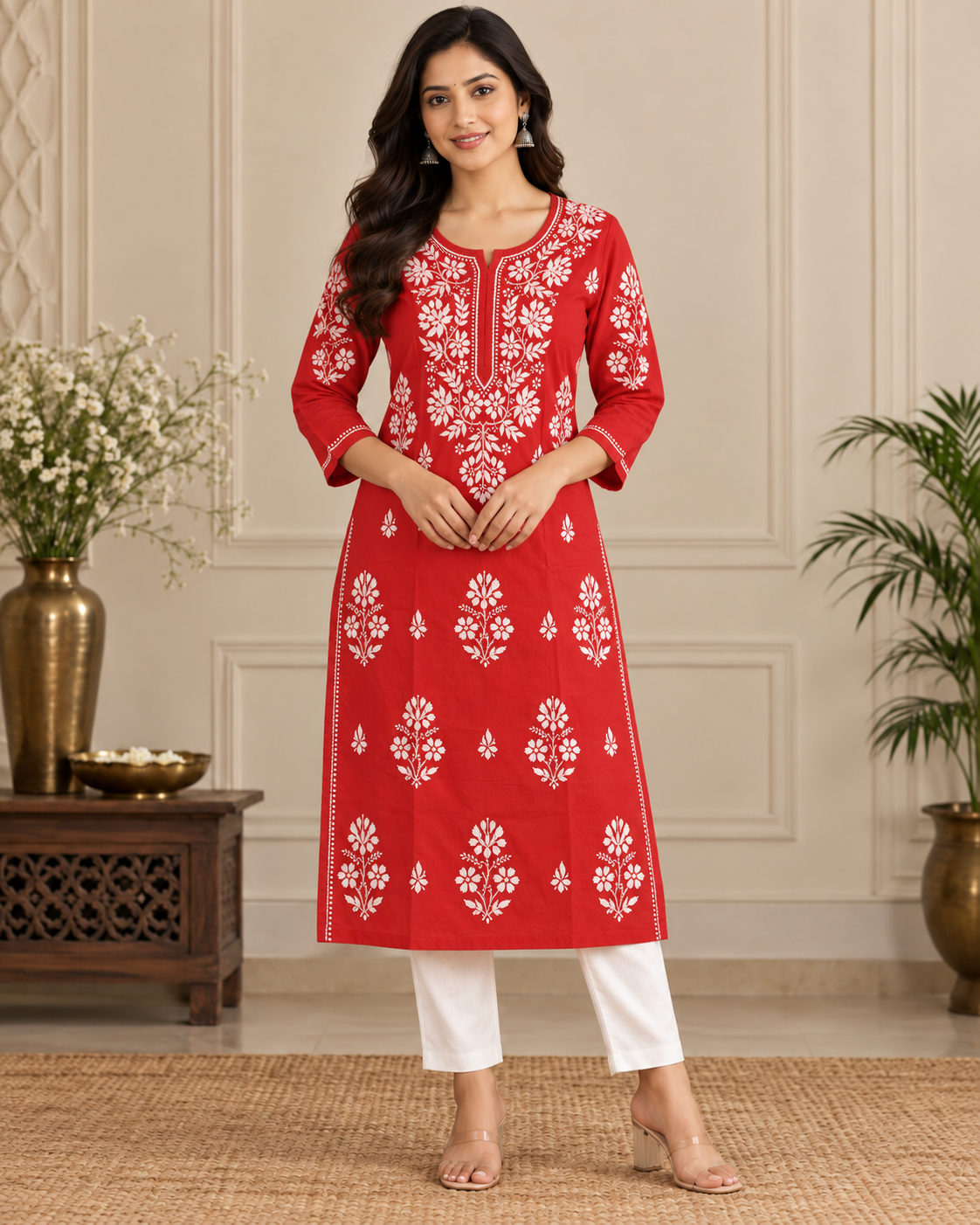 Lucknowi Mul Cotton Kurties