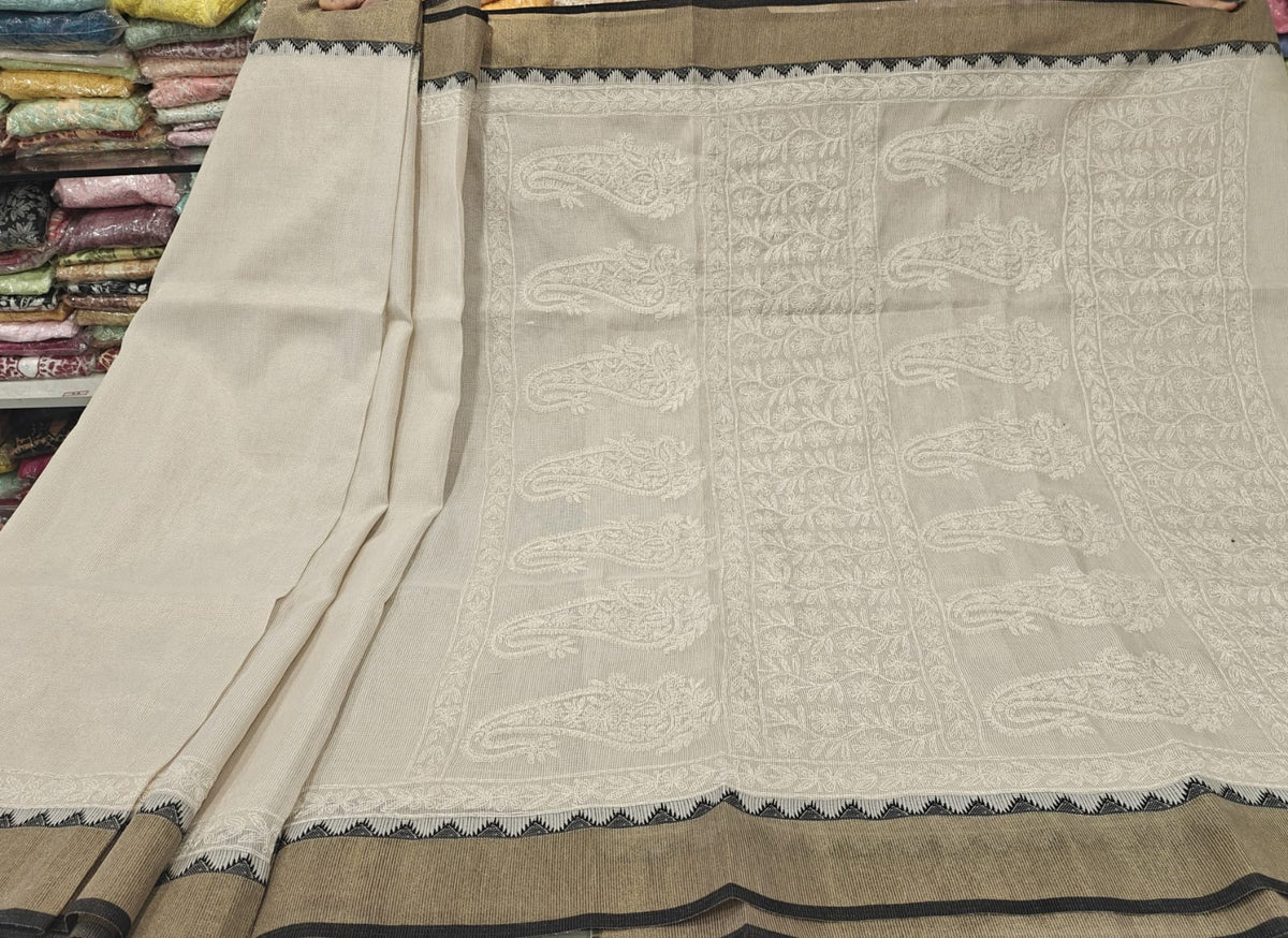 Soft Kota Chanderi Tepchi Work Saree