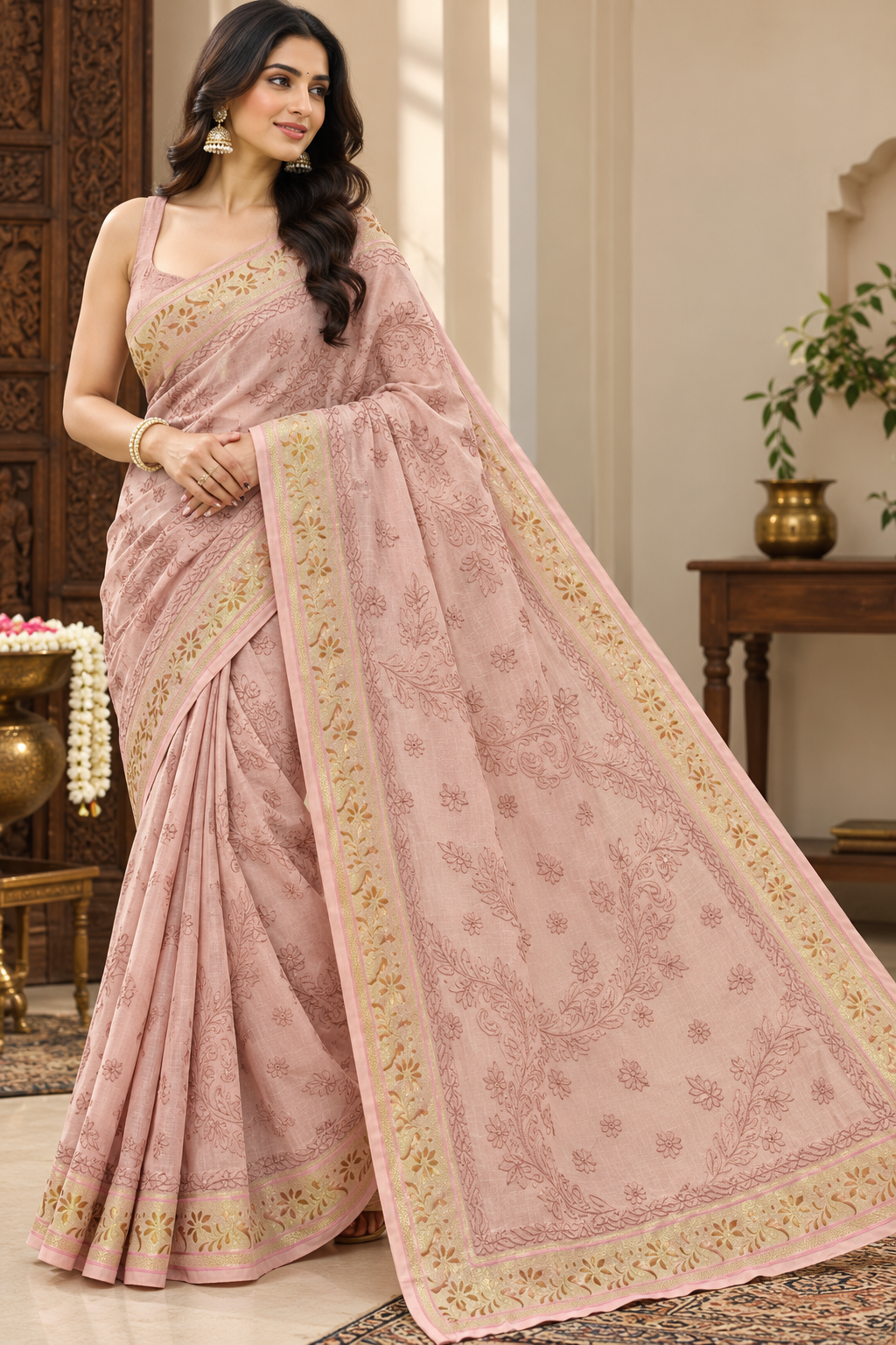 Banarasi Chanderi Fancy Lucknowi Saree
