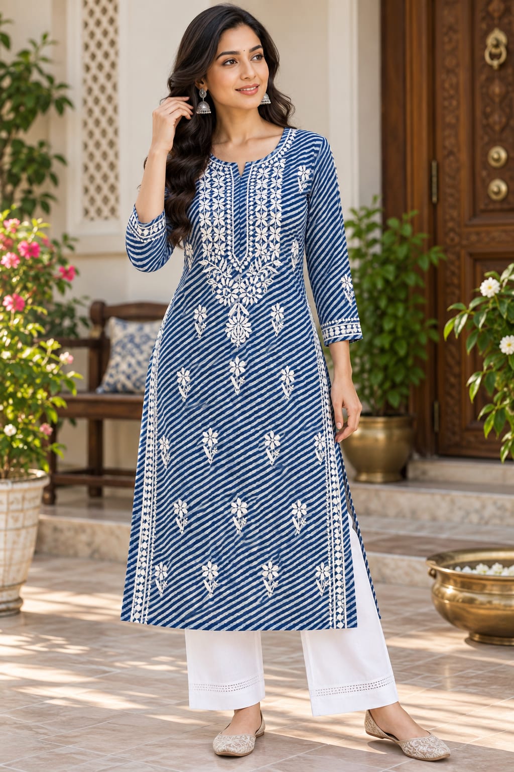 Mul Printed Leheriya Kurti