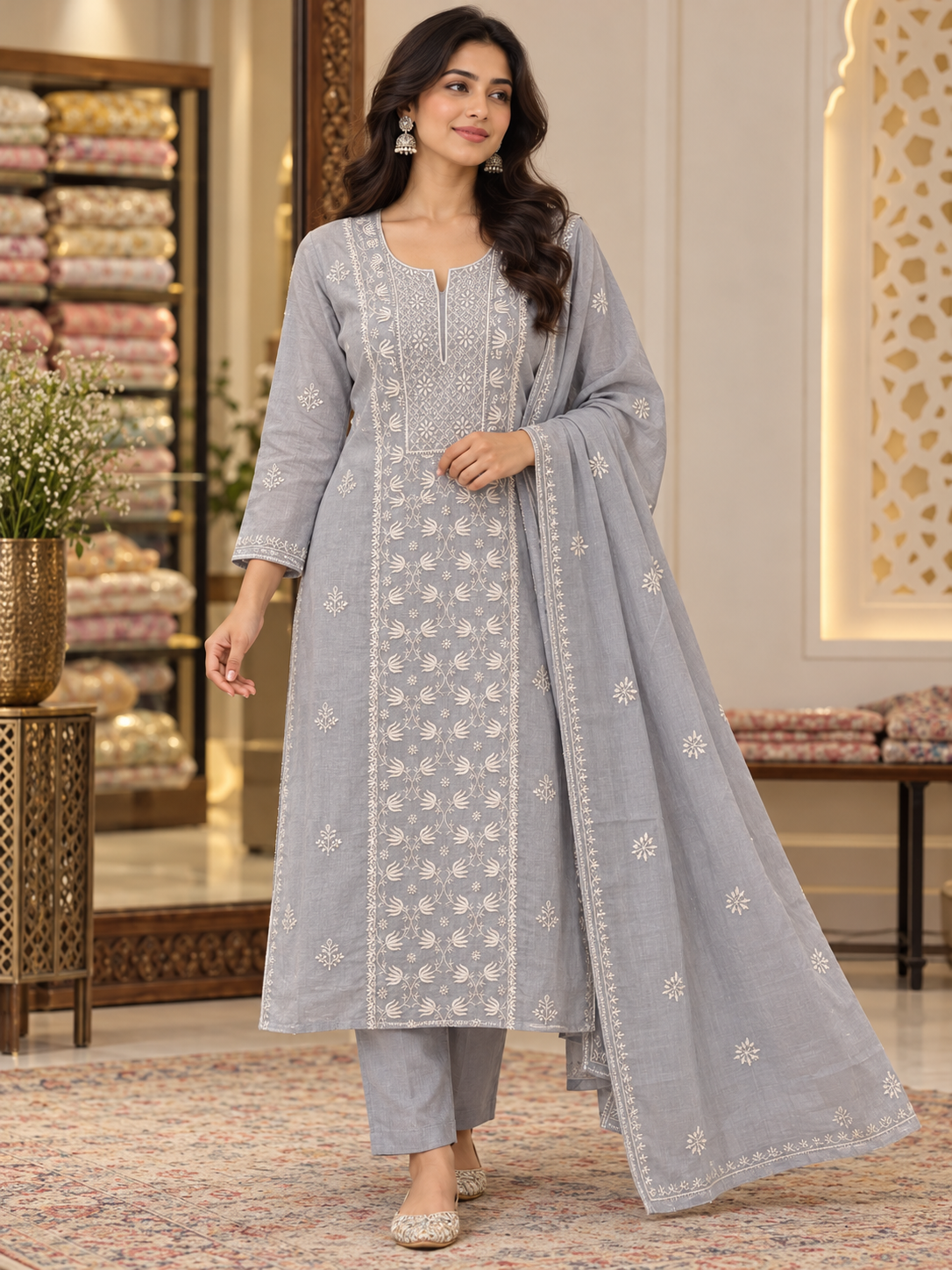 Pure Tussar Silk Unstitched Kurti Duppatta Sets (2Pcs)
