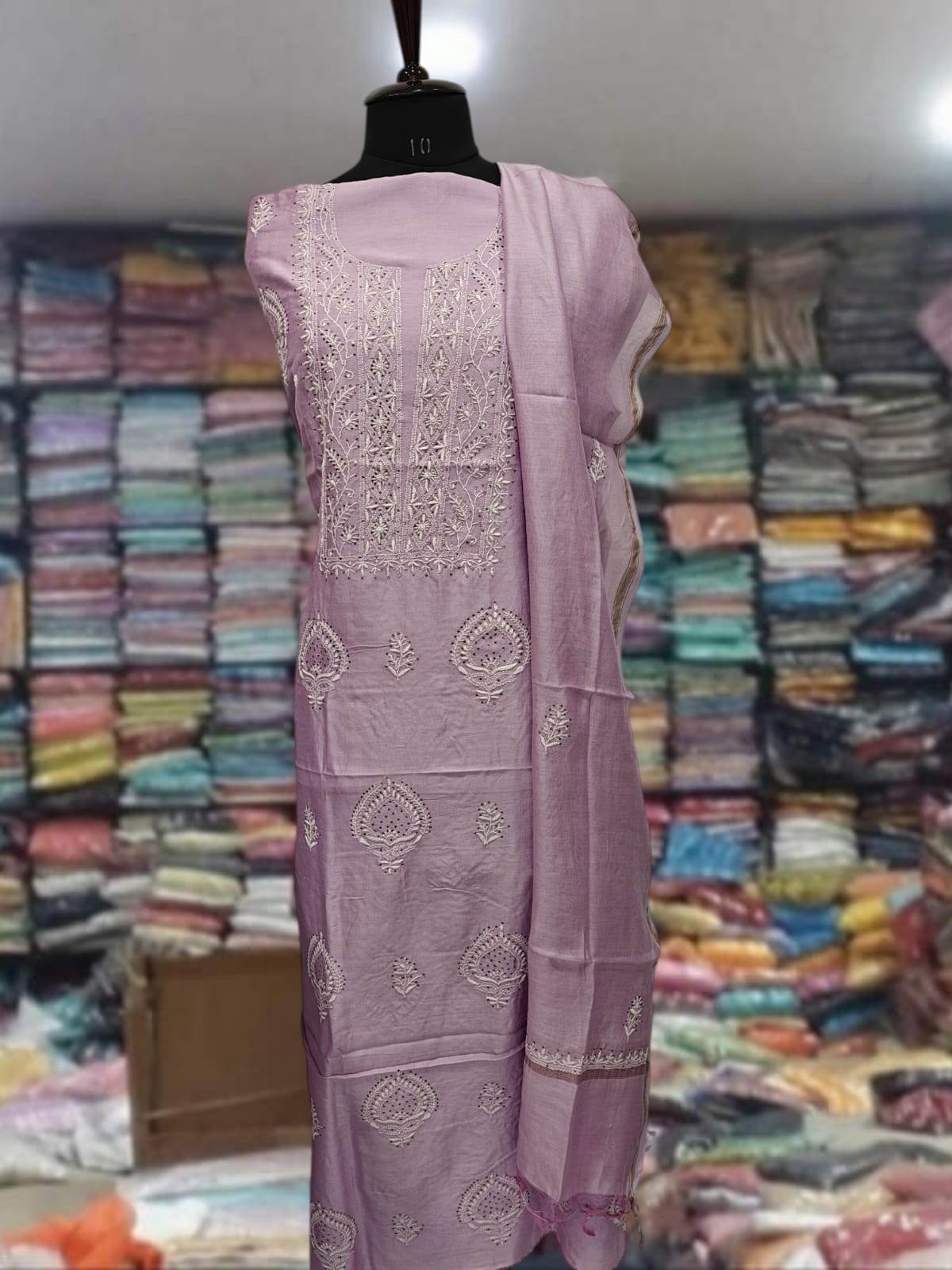 Pure Chanderi Mukaish Work Suit Sets
