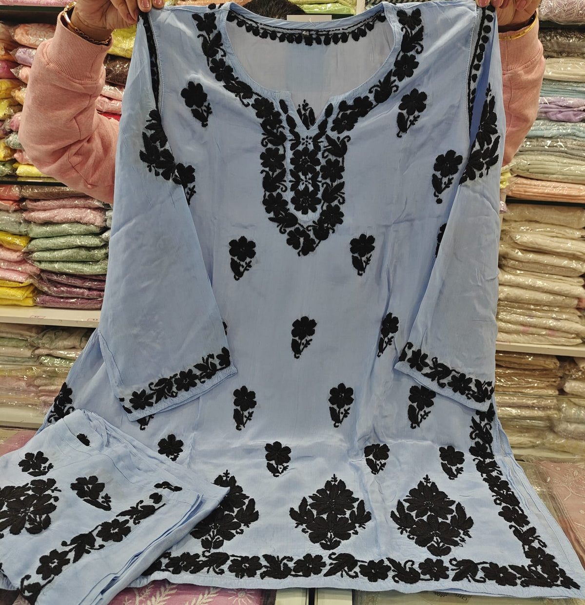Lucknowi Chikankari Crepe Cord Sets