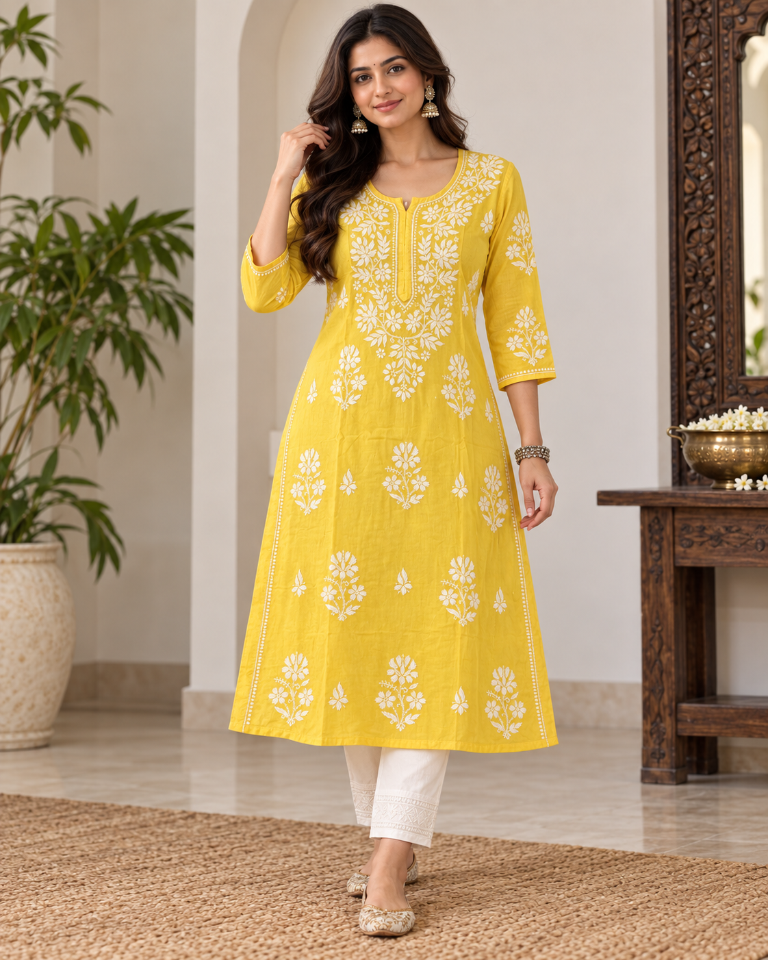 Lucknowi Mul Cotton Kurties