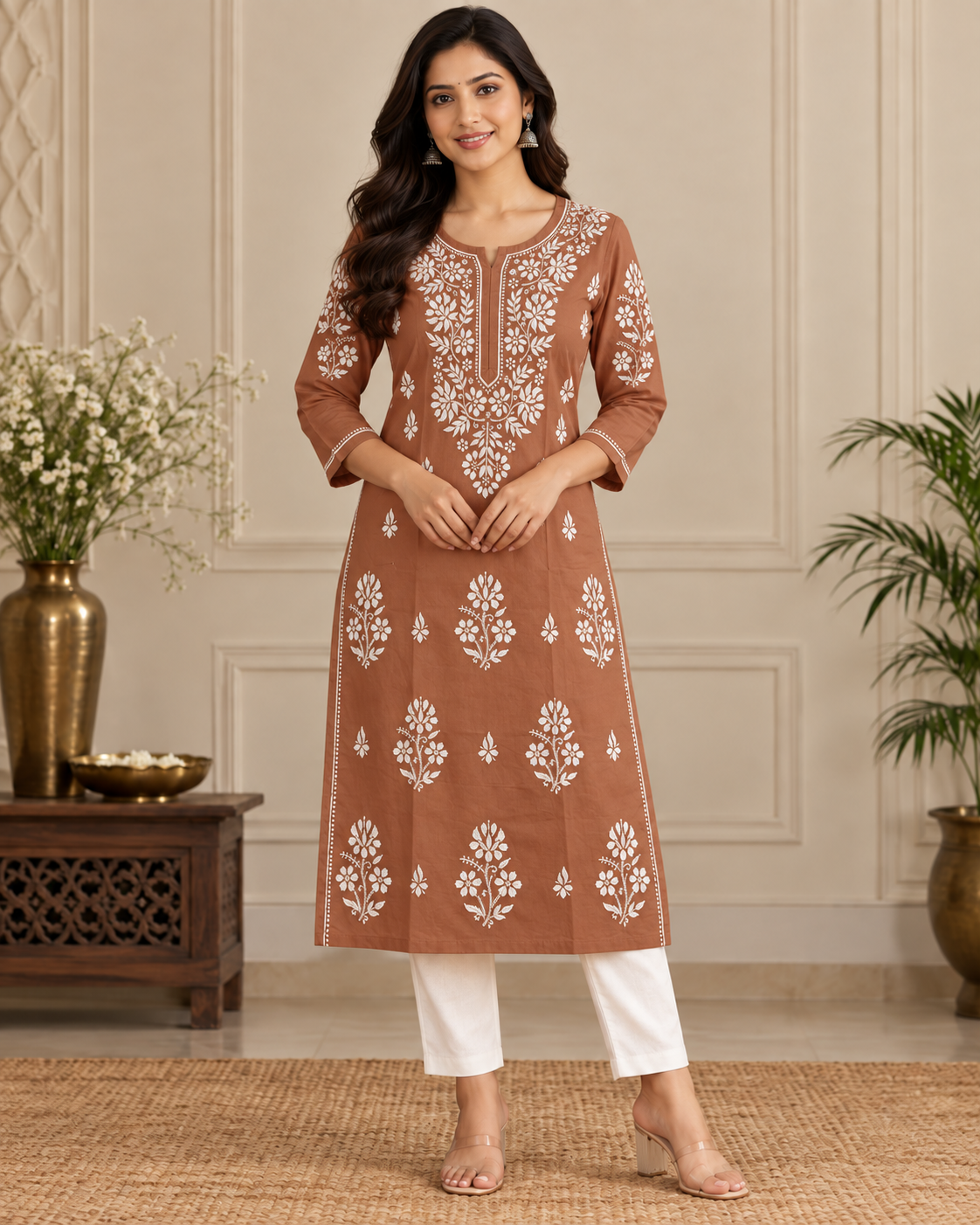 Lucknowi Mul Cotton Kurties