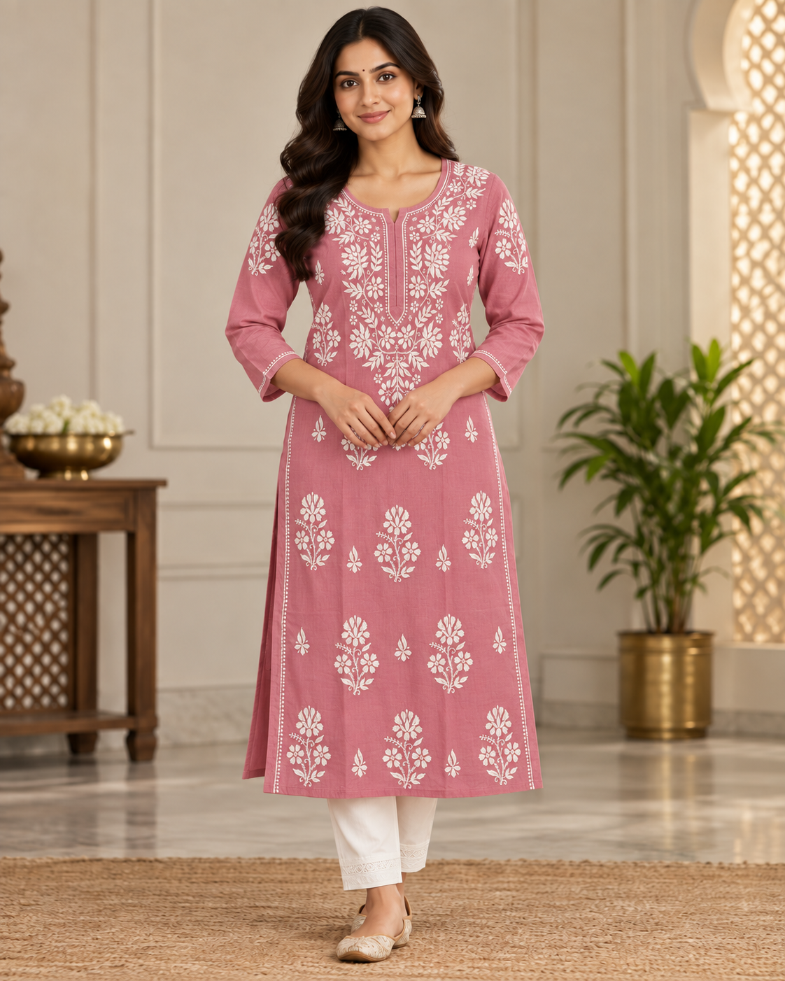 Lucknowi Mul Cotton Kurties