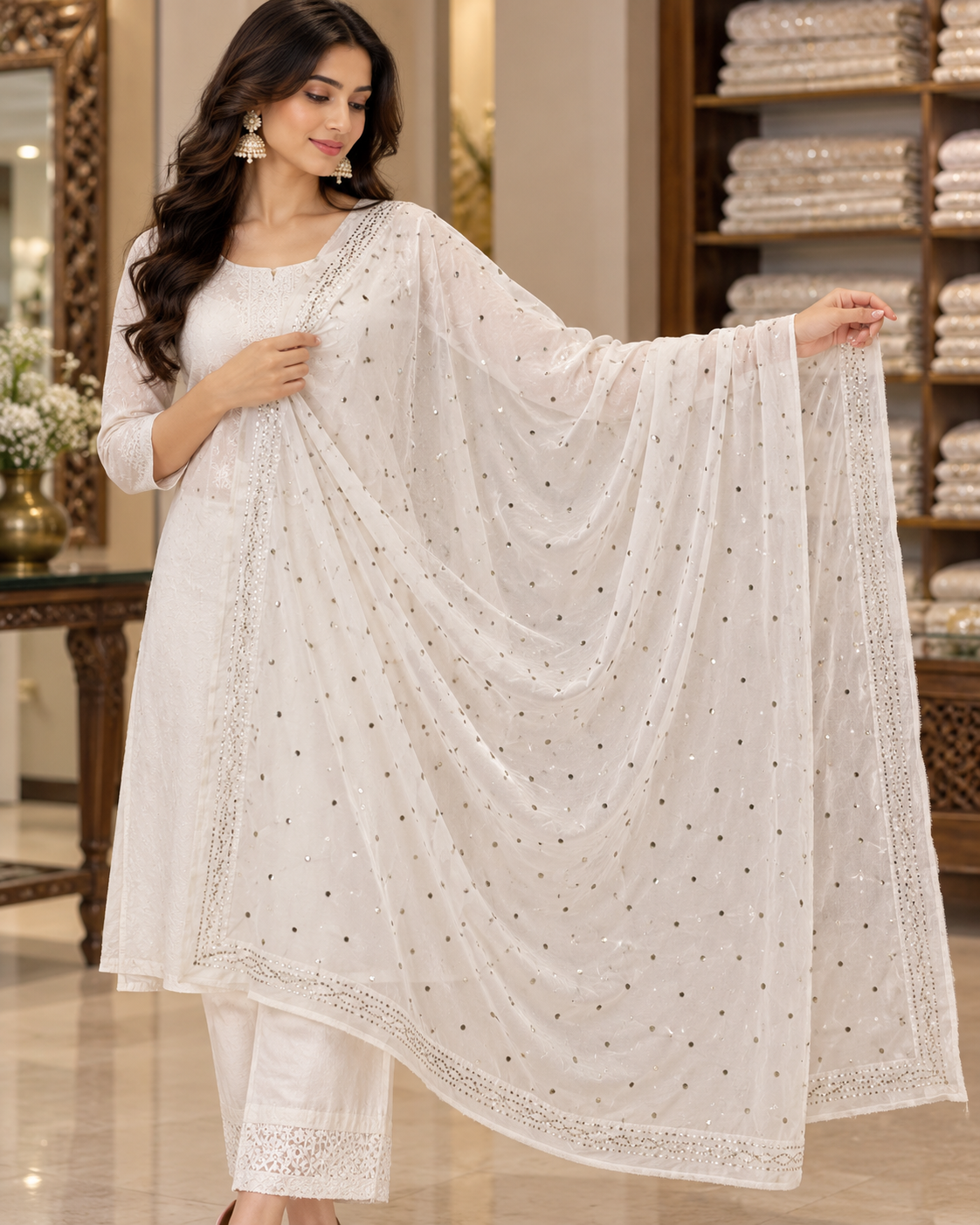Viscose Only Mukaish Work Duppatta
