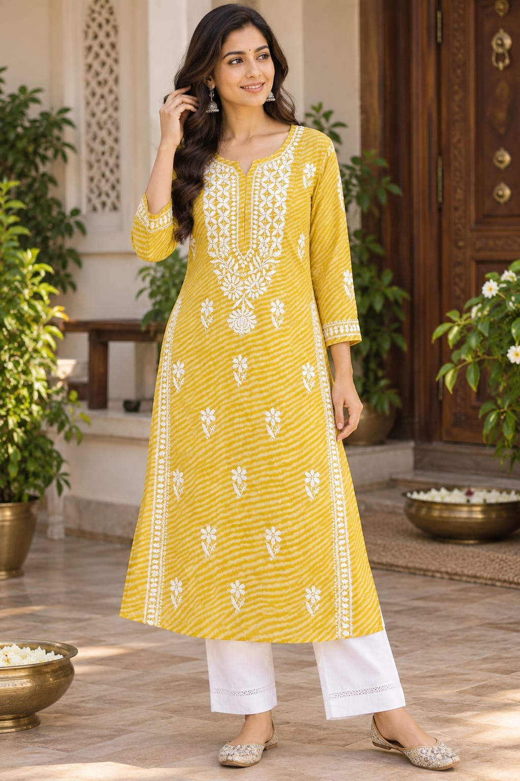 Mul Printed Leheriya Kurti