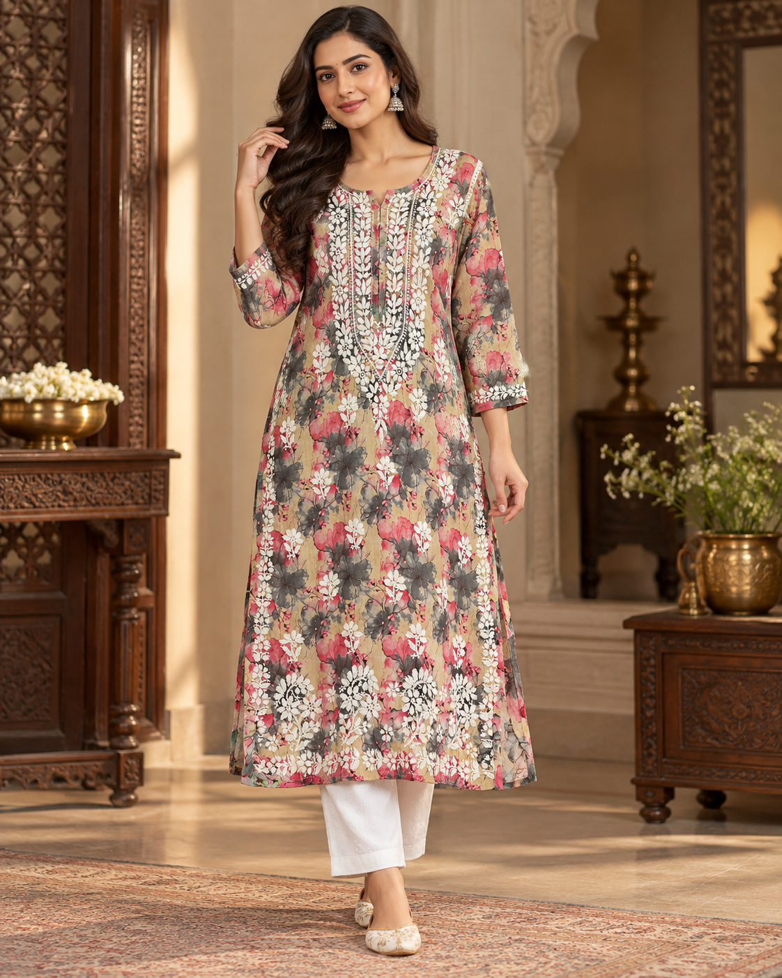 Mul Cotton Printed Kurties