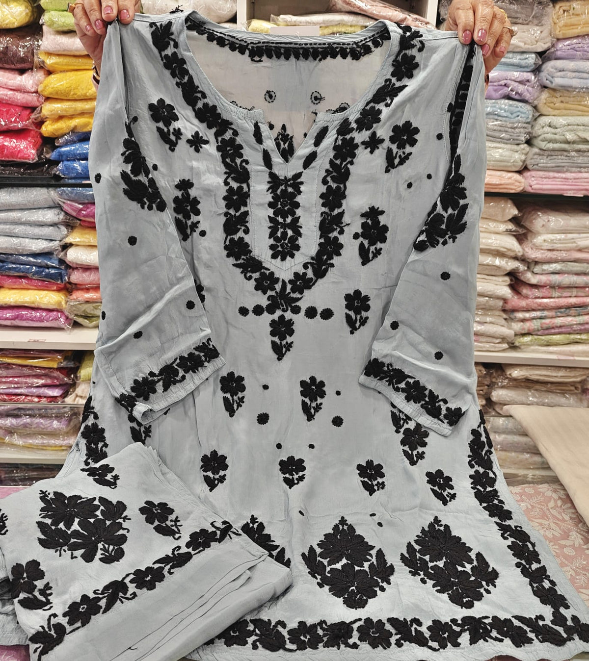 Lucknowi Chikankari Crepe Cord Sets