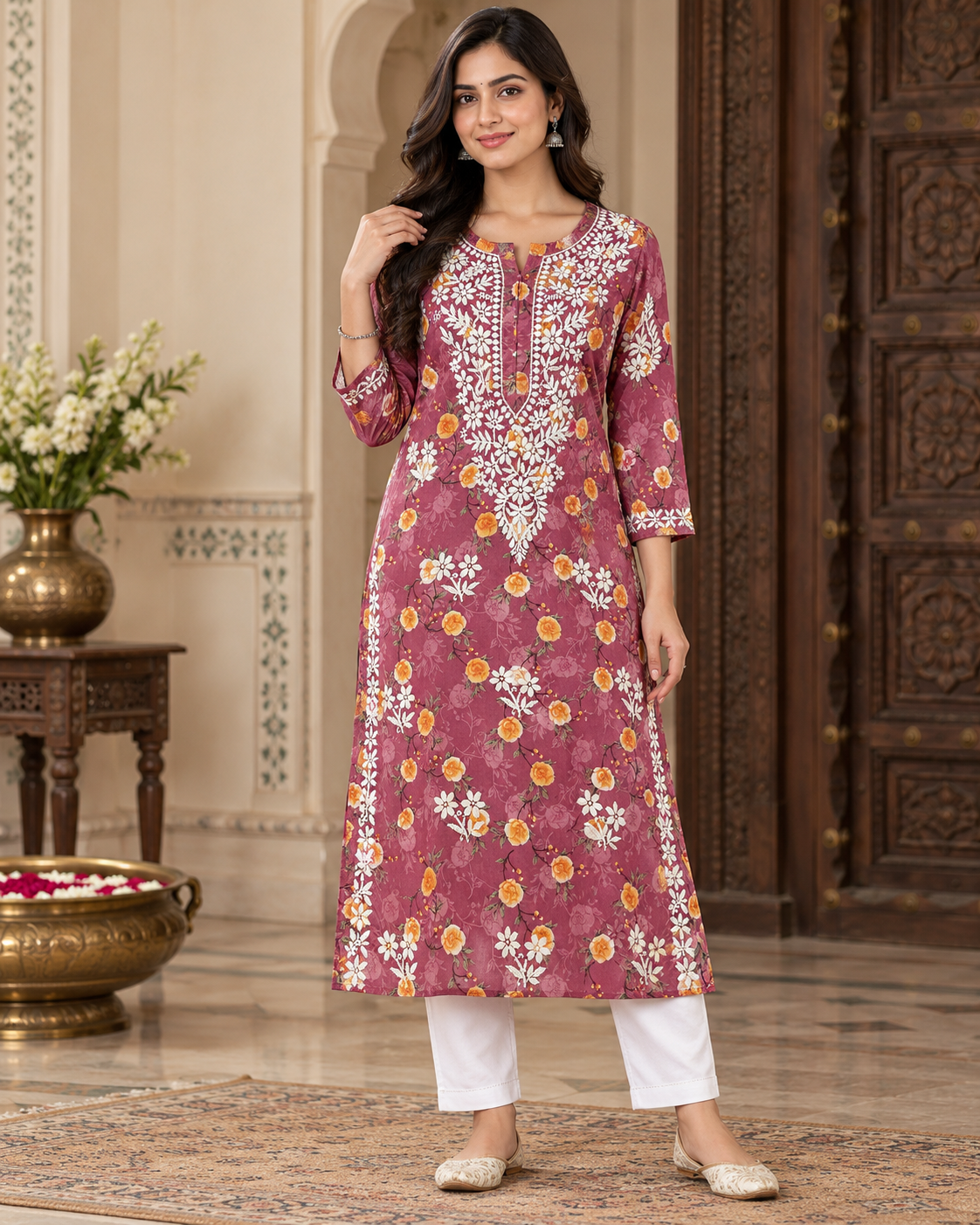 Mul Mul Cotton Printed Kurties