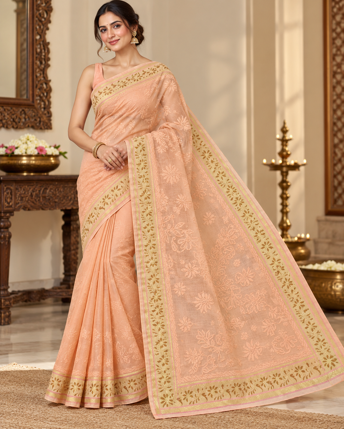 Banarasi Chanderi Fancy Lucknowi Saree