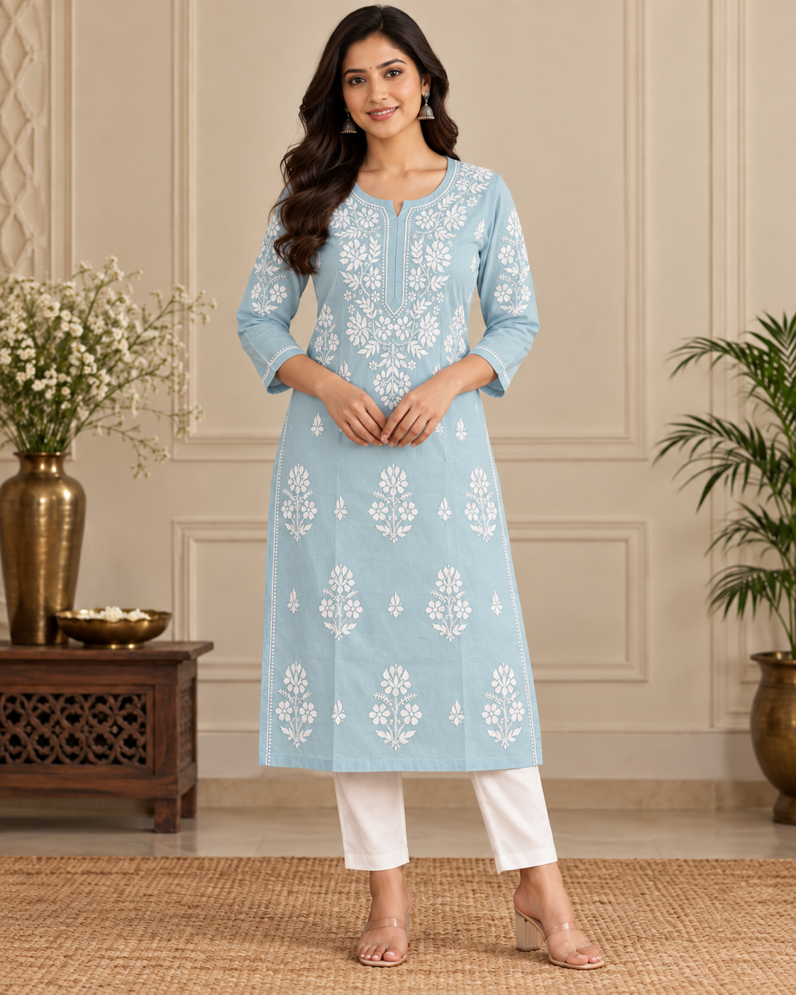 Lucknowi Mul Cotton Kurties