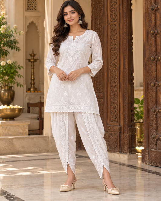 Chikankari Tulip/Dhoti Salwar