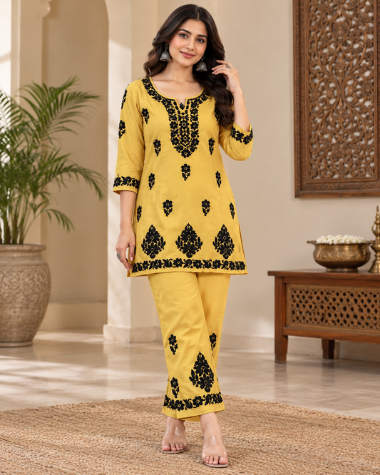 Lucknowi Chikankari Crepe Cord Sets